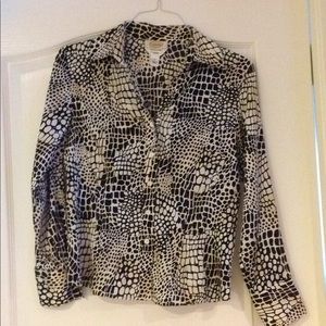 Animal print silk blouse